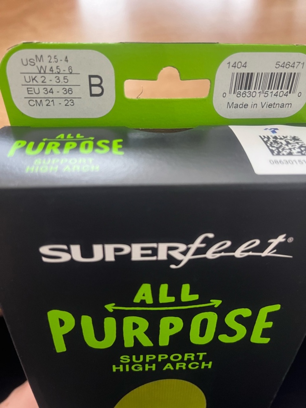 Superfeet All Purpose High Arch Insoles - Green - Picture 2 of 5